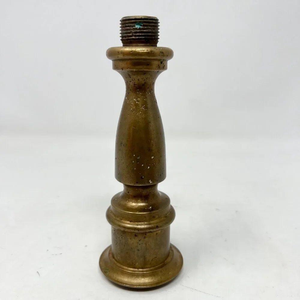 Vintage Brass Chamber Candlesticks Candle Holder Pair 6.5” Rustic Heavy Handmade